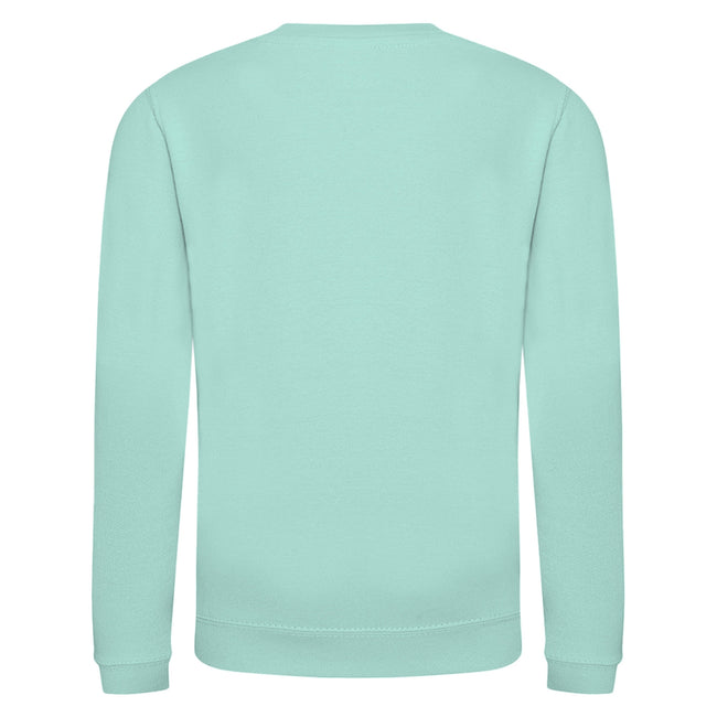Peppermint - Back - AWDis Just Hoods Childrens-Kids Plain Crew Neck Sweatshirt