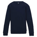 Oxford Navy - Front - AWDis Just Hoods Childrens-Kids Plain Crew Neck Sweatshirt