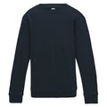 New French Navy - Front - AWDis Just Hoods Childrens-Kids Plain Crew Neck Sweatshirt