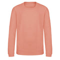 Dusty Pink - Front - AWDis Just Hoods Childrens-Kids Plain Crew Neck Sweatshirt