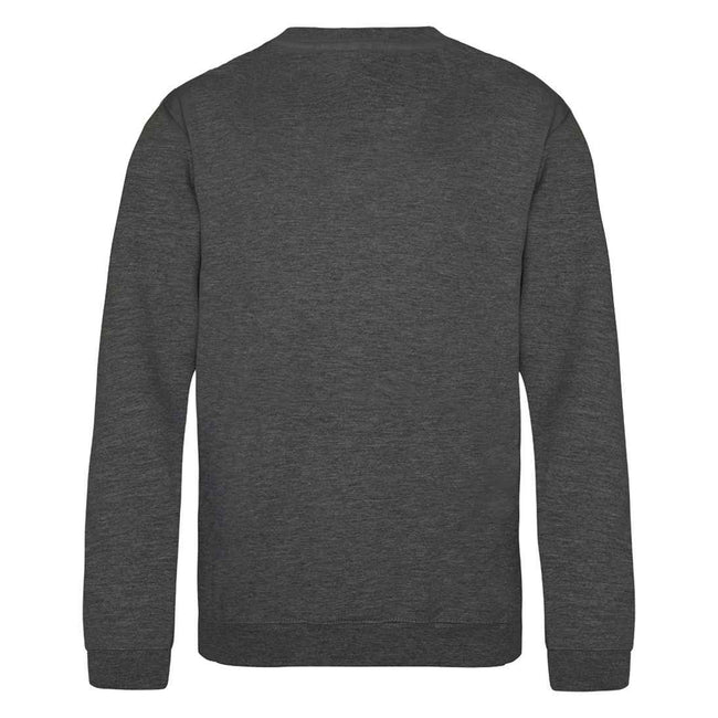 Charcoal - Back - AWDis Just Hoods Childrens-Kids Plain Crew Neck Sweatshirt