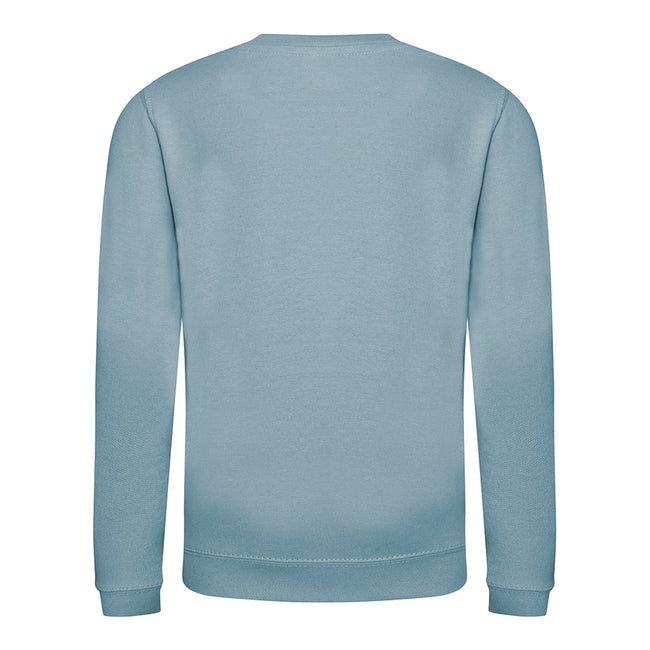 Sky Blue - Back - AWDis Just Hoods Childrens-Kids Plain Crew Neck Sweatshirt