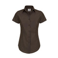 Coffee Bean - Front - B&C Womens-Ladies Black Tie Formal Short Sleeve Work Shirt
