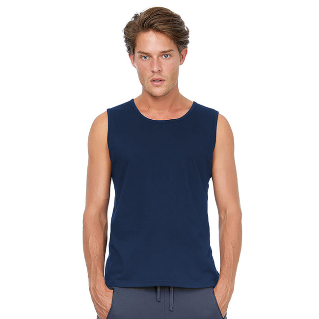 Navy - Back - B&C Mens Move Sleeveless Athletic Sports Vest Top