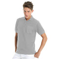 Ash - Back - B&C Mens Safran Plain Short Sleeve Polo Shirt With Pocket