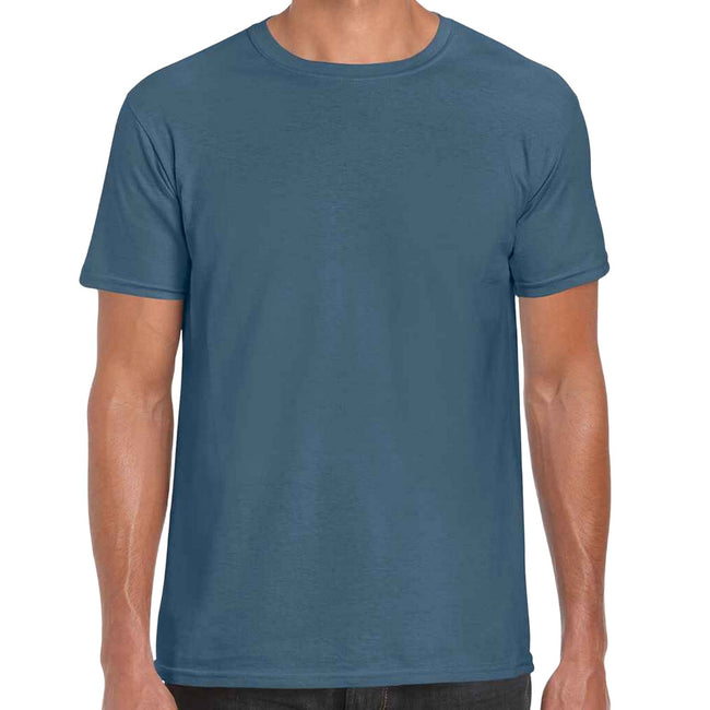 Indigo Blue - Front - Gildan Mens Short Sleeve Soft-Style T-Shirt