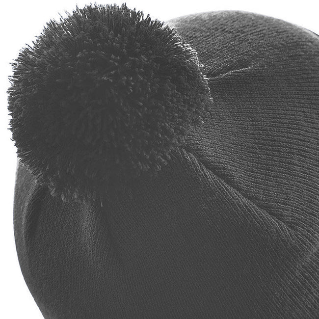 Graphite Grey - Back - Beechfield Unisex Original Pom Pom Winter Beanie Hat