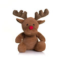 Brown - Front - Mumbles Red Nose Reindeer Plush Teddy Bear Toy
