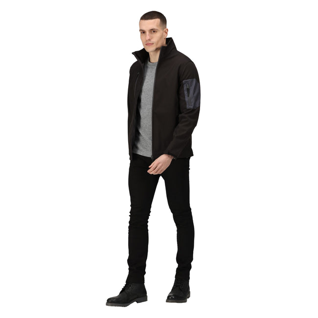 Black - Seal Grey - Lifestyle - Regatta Standout Mens Arcola 3 Layer Softshell Jacket (Waterproof And Breathable)