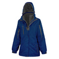 Navy - Black - Front - Result Womens-Ladies 3 In 1 Softshell Journey Jacket With Hood