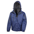 Navy - Black - Front - Result Mens 3 In 1 Softshell Waterproof Journey Jacket With Hood