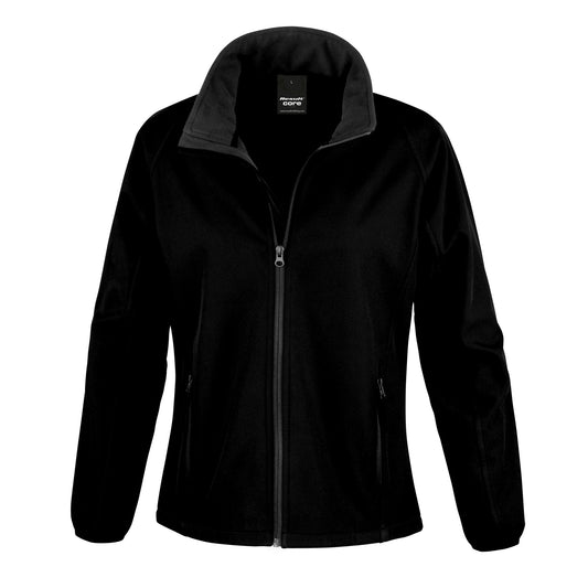 Black - Black - Front - Result Womens-Ladies Core Printable Softshell Jacket