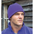 Purple - Charcoal - Back - Result Unisex Winter Essentials Reversible Fleece Skull Hat