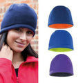 Navy - Orange - Back - Result Unisex Winter Essentials Reversible Fleece Skull Hat