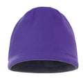 Purple - Charcoal - Front - Result Unisex Winter Essentials Reversible Fleece Skull Hat