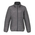 Steel - Front - 2786 Womens-Ladies Tribe Hooded Fineline Padded Jacket