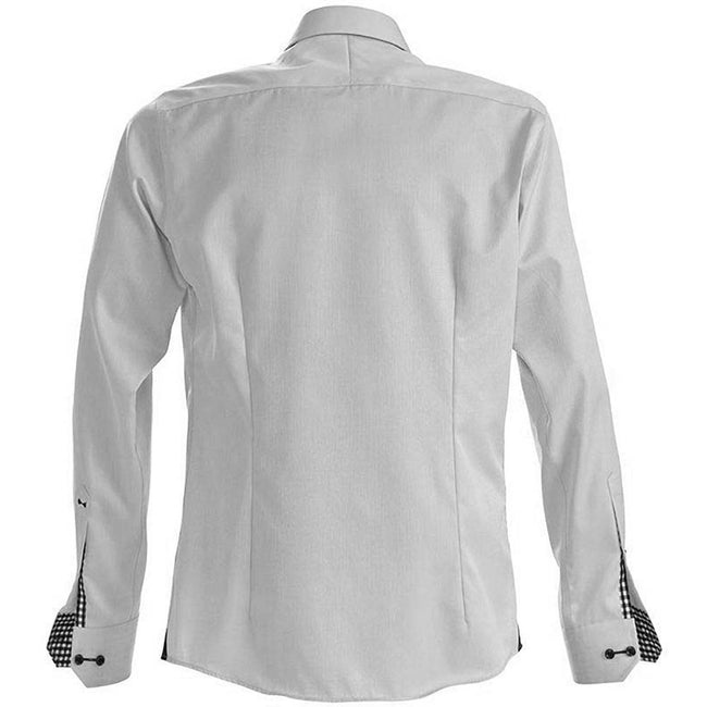 White- Black - Back - J Harvest & Frost Mens Red Bow Collection Regular Fit Formal Shirt