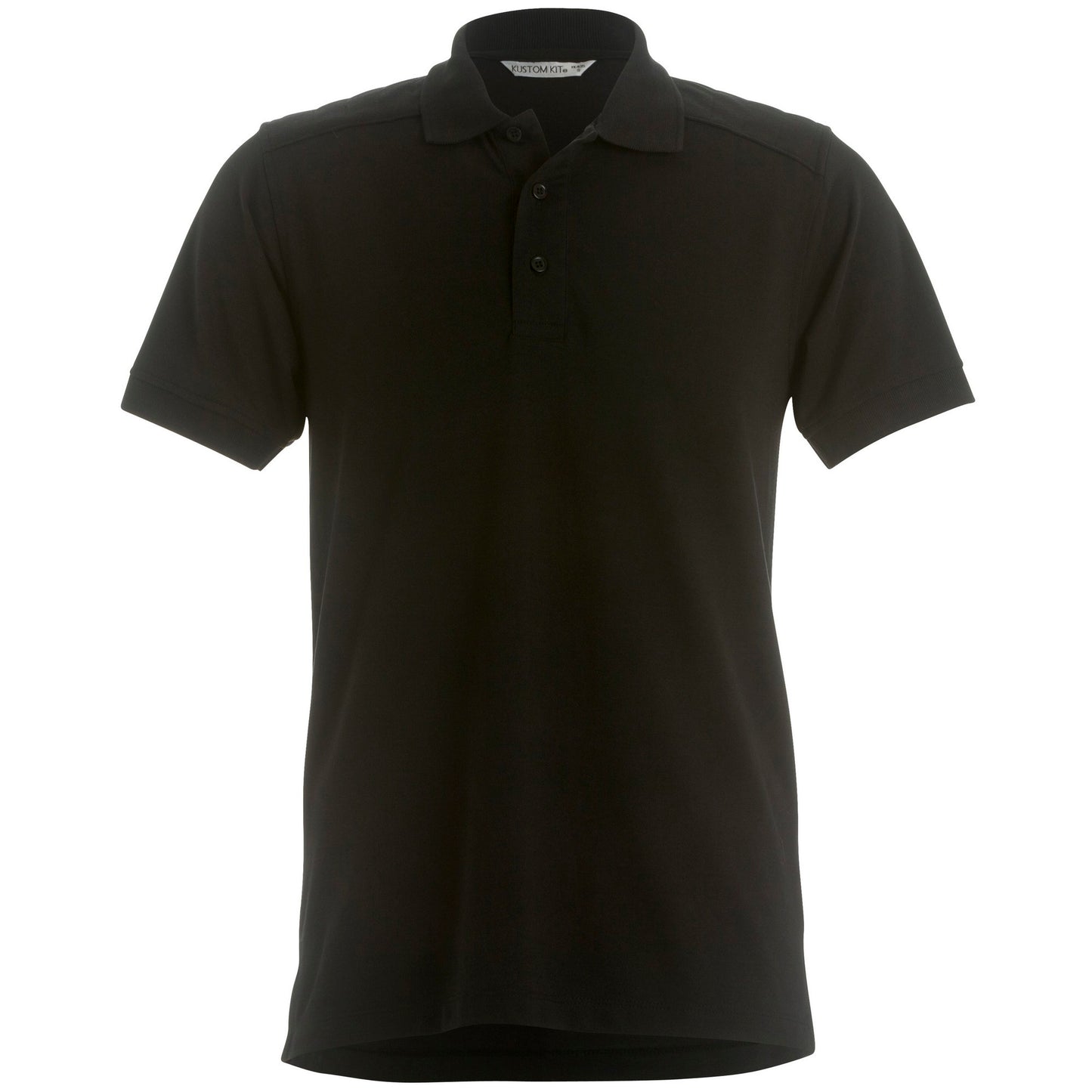 Black - Front - Kustom Kit Mens Klassic Heavyweight Slim Fit Polo