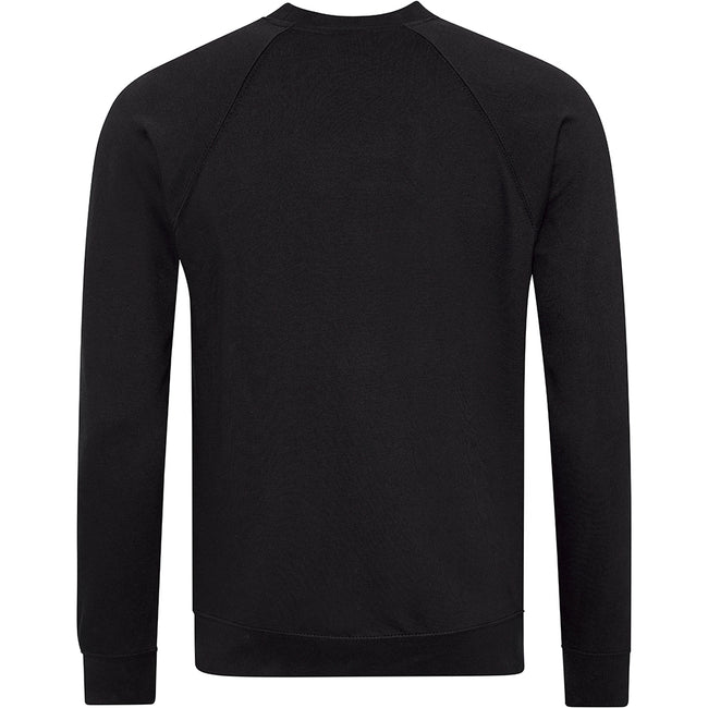 Black - Back - AWDis Academy Mens Crew Neck Raglan Sweatshirt