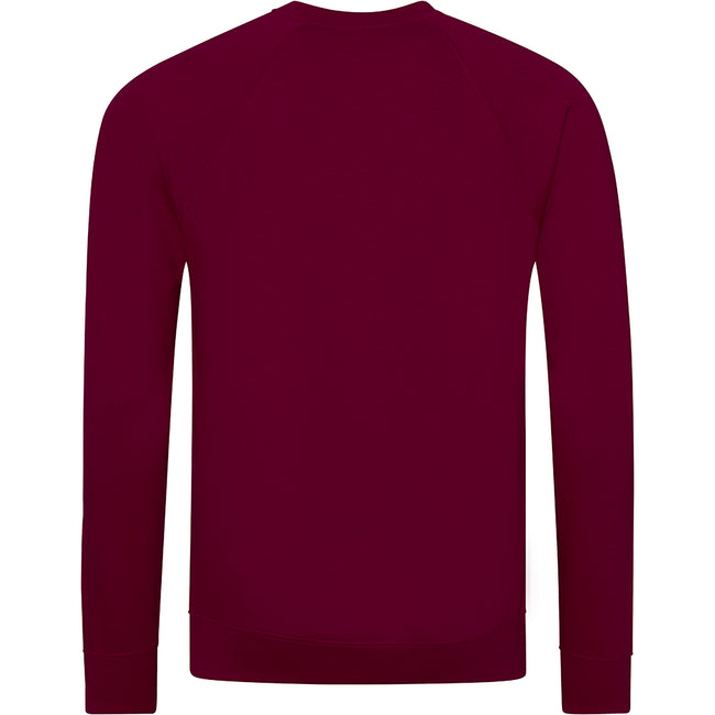 Burgundy - Back - AWDis Academy Mens Crew Neck Raglan Sweatshirt