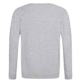 Grey - Back - AWDis Academy Childrens-Kids Crew Neck Raglan School Sweatshirt