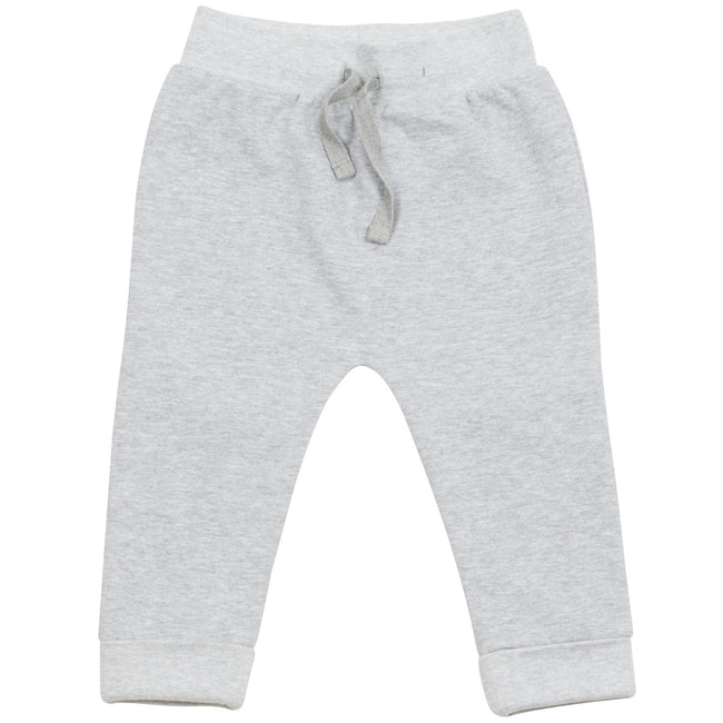 Heather Grey - Front - Larkwood Baby-Toddler Cotton Rich Jogging Bottoms-Pants