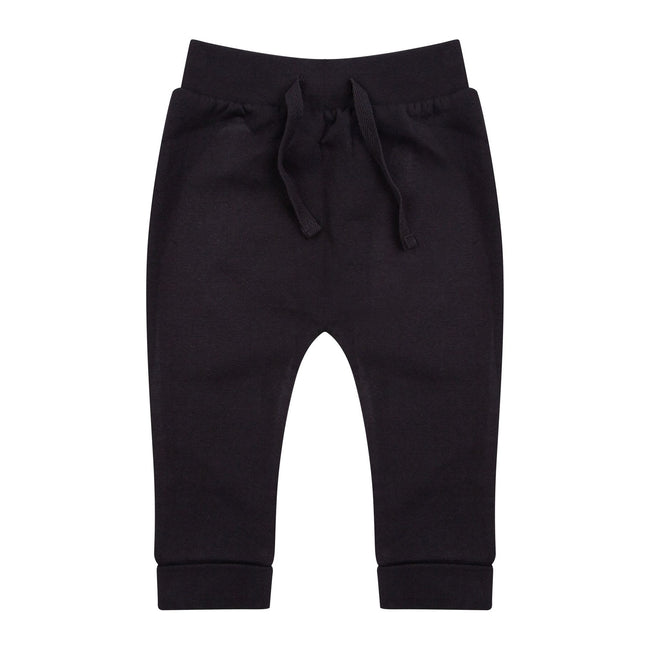 Black - Front - Larkwood Baby-Toddler Cotton Rich Jogging Bottoms-Pants