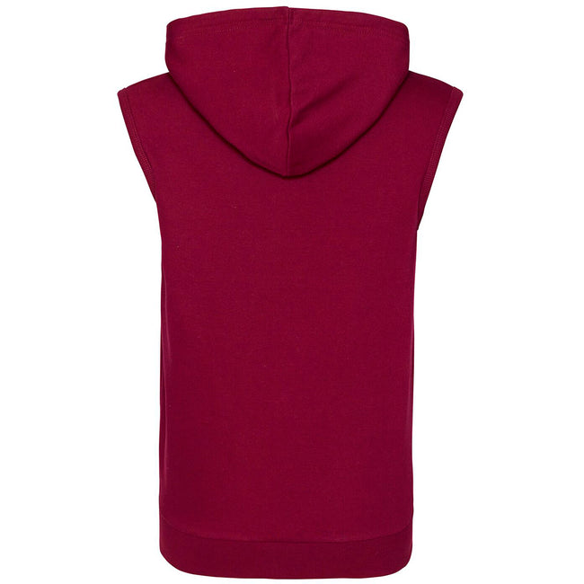 Burgundy - Back - AWDis Just Hoods Womens-Ladies Girlie Sleeveless Full Zip Hoodie