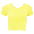 Neon Yellow - Front - American Apparel Womens-Ladies Plain Cropped Short Sleeve T-Shirt