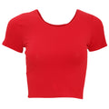 Red - Front - American Apparel Womens-Ladies Plain Cropped Short Sleeve T-Shirt