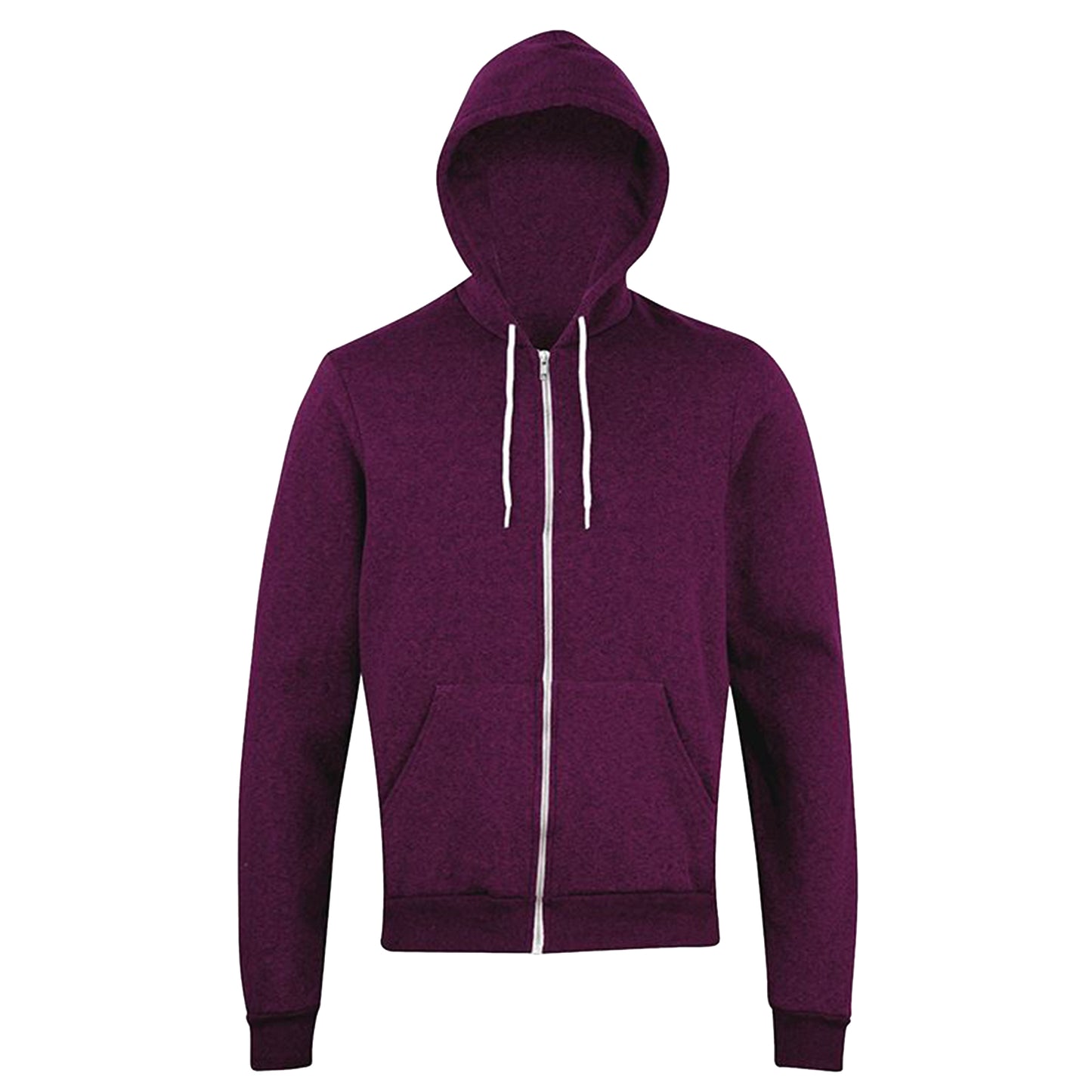 Brushed Peppered Cranberry - Front - American Apparel Unisex Salt And Pepper Full Zip Hoodie