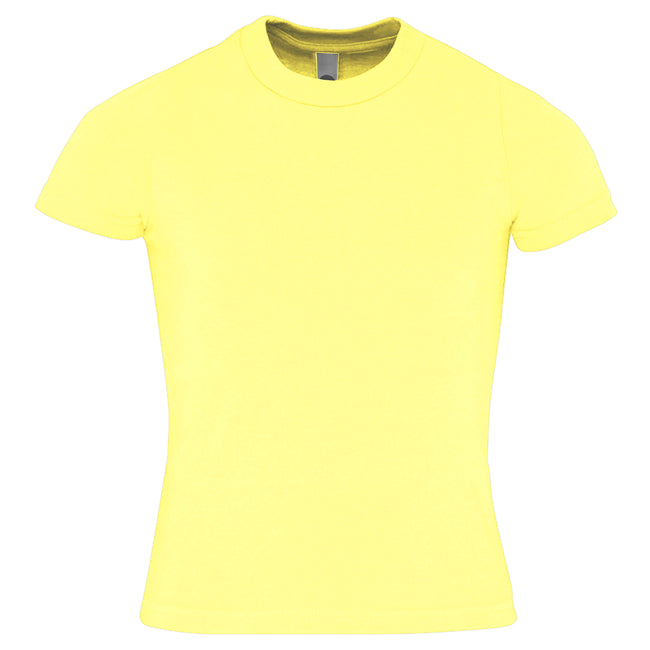 Lemon - Front - American Apparel Childrens-Kids Plain Short Sleeve T-Shirt