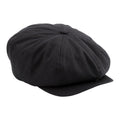 Black - Front - Beechfield Mens Classic Herringbone Newsboy Cap
