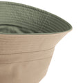 Olive Green- Stone - Pack Shot - Beechfield Unisex Classic Reversible Bucket Hat