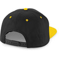 Black- Yellow - Back - Beechfield Unisex 5 Panel Contrast Snapback Cap