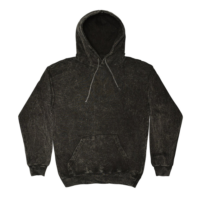 Black - Front - Colortone Unisex Rainbow Tie Dye Pullover Hoodie