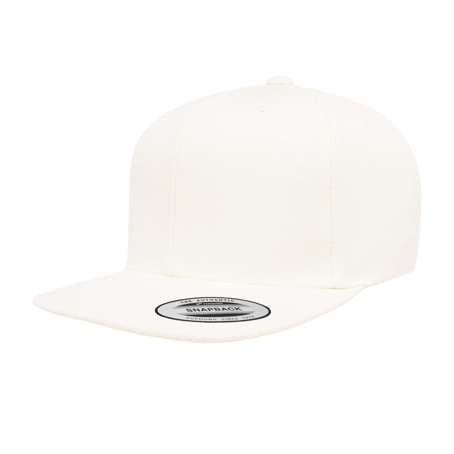 White - Front - Yupoong Flexfit Unisex Plain Classic 5 Panel Snapback Cap