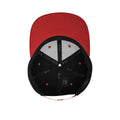 Black-Red - Side - Yupoong Flexfit Unisex 110 Plain Fitted Snapback Cap