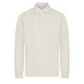 Natural - Front - Front Row Mens Premium Long Sleeve Rugby Shirt-Top