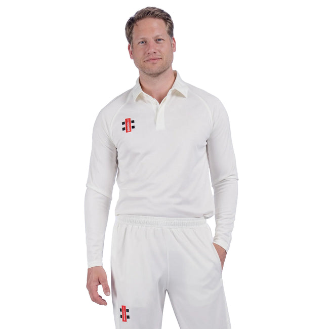 Ivory - Side - Gray-Nicolls Childrens-Kids Matrix Long Sleeve Cricket Shirt