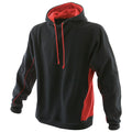 Black-Red - Front - Finden & Hales Mens Pull Over Hooded Sweatshirt - Hoodie
