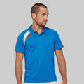 Royal Blue- White- Storm Grey - Back - Kariban Proact Mens Short Sleeve Quick Dry Polo Shirt