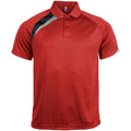 Red- Black- Storm Grey - Front - Kariban Proact Mens Short Sleeve Quick Dry Polo Shirt