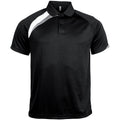 Black- White- Storm Grey - Front - Kariban Proact Mens Short Sleeve Quick Dry Polo Shirt