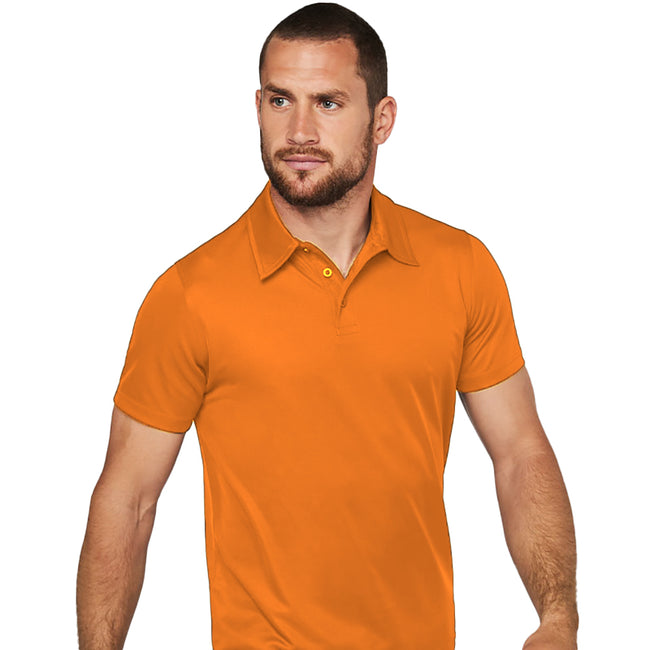 Orange - Back - Kariban Proact Mens Short Sleeve Performance Polo Shirt
