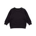 Black - Front - Larkwood Baby Unisex Crew Neck Sweatshirt With Shoulder Poppers