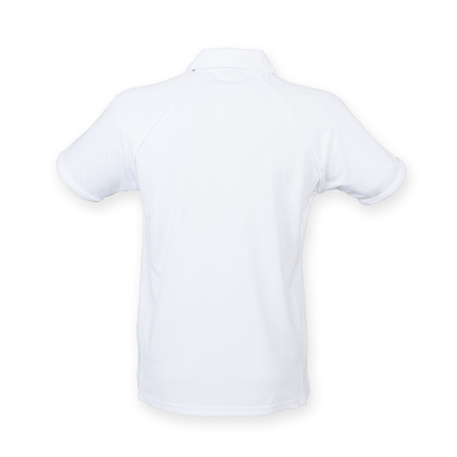 White-White - Back - Finden & Hales Mens Piped Performance Sports Polo Shirt