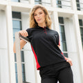 Black-Red - Back - Finden & Hales Womens-Ladies Club Polo Shirt