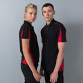 Black-Red - Pack Shot - Finden & Hales Womens-Ladies Club Polo Shirt