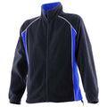 Navy-Royal-White - Front - Finden & Hales Womens-Ladies Piped Sports Microfleece Fleece Jacket
